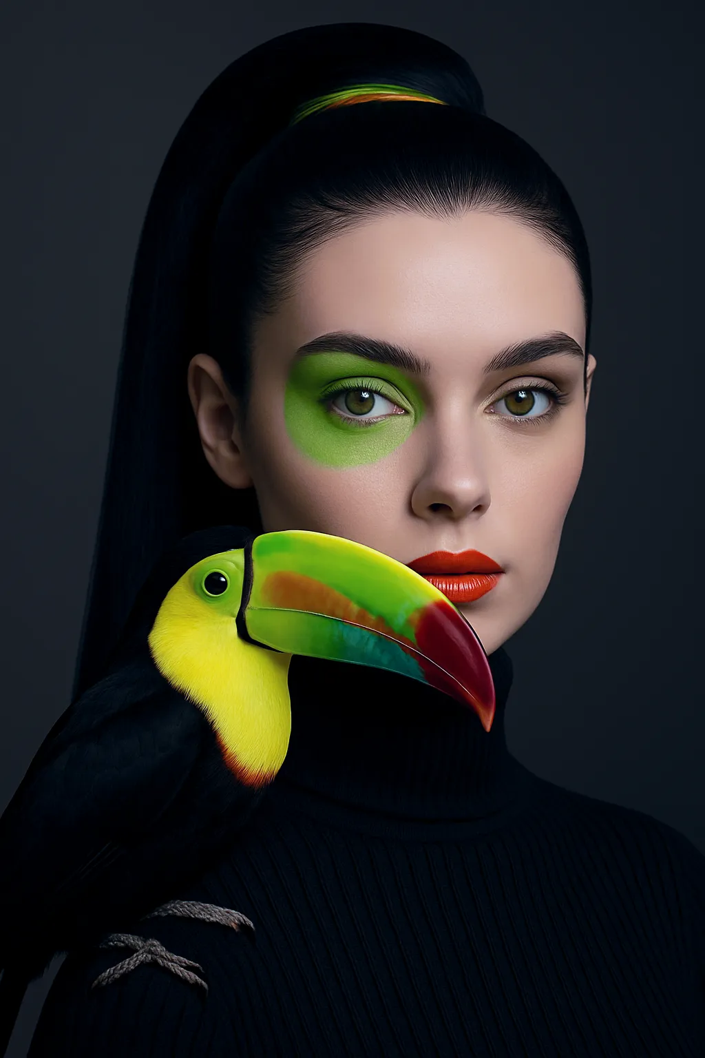 Abstract Model With Bird Art