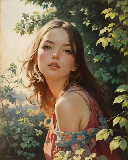 Illustration,Classic Painting,Girl,LoRA,SD 1.5