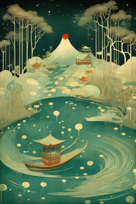 Flat,Chinese Style,Traditional Painting Media,Other,SDXL