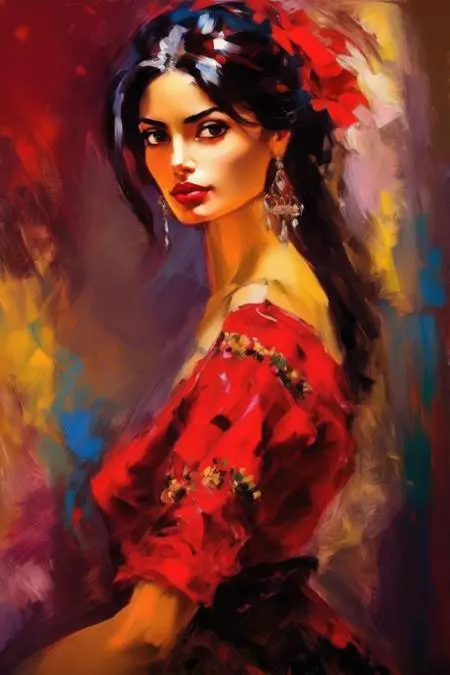 Classic Painting,Traditional Painting Media,Girl,LoRA,SDXL