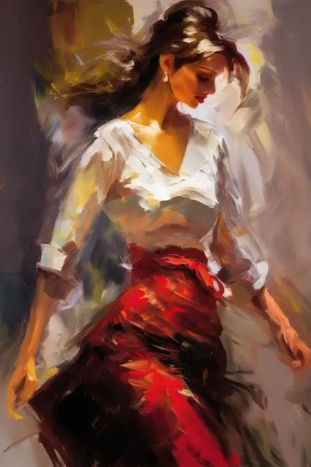 Classic Painting,Traditional Painting Media,Girl,LoRA,SDXL