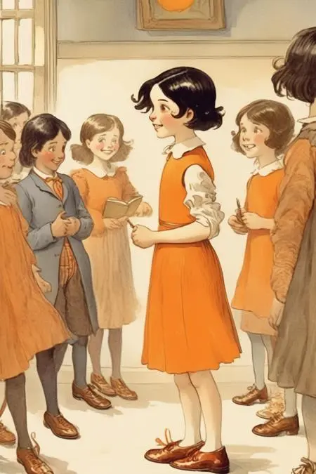 Hand-Drawn,Kids' Illustration,Girl,LoRA,SDXL