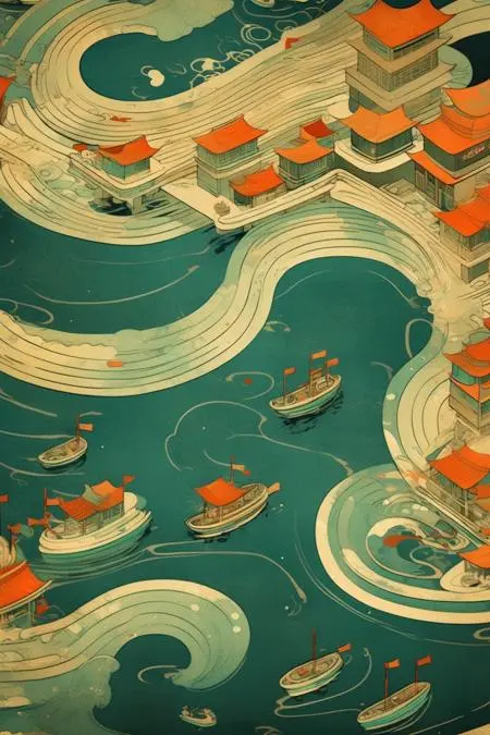 Flat,Chinese Style,Traditional Painting Media,Other,SDXL