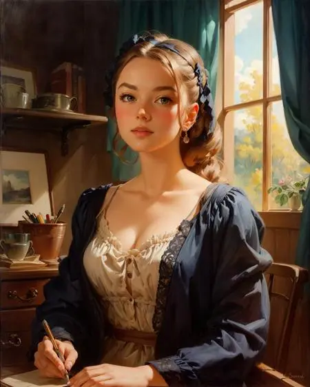 Illustration,Classic Painting,Girl,LoRA,SD 1.5