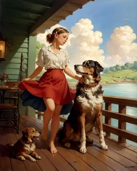 Illustration,Classic Painting,Girl,LoRA,SD 1.5