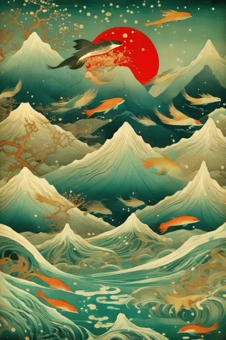 Flat,Chinese Style,Traditional Painting Media,Other,SDXL