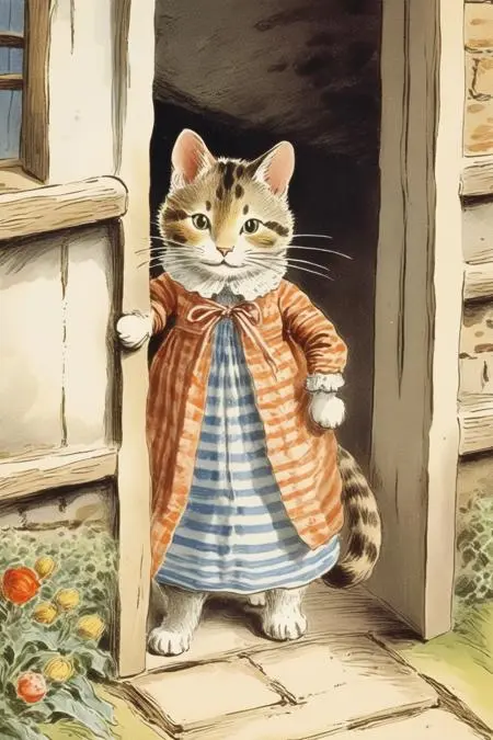 Hand-Drawn,Kids' Illustration,Girl,LoRA,SDXL