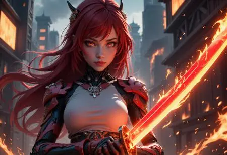 Anime Style,Girl,Element Boost,LoRA,FLUX.1