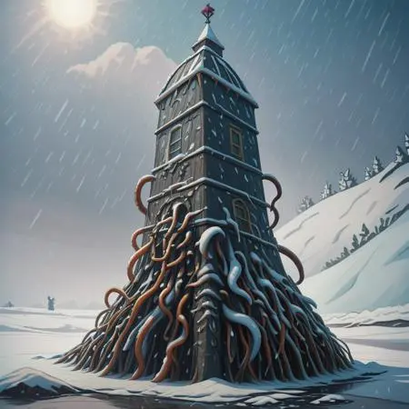 CGI style,Anime Style,Building,LoRA,SDXL