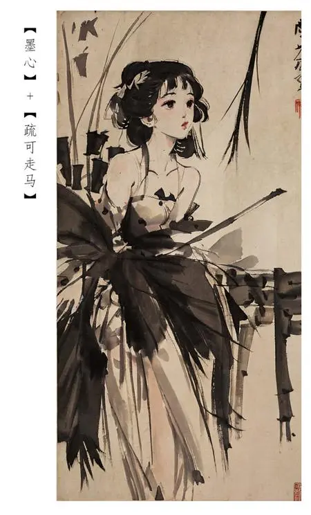 Traditional Painting Media,Girl,LoRA,SD 1.5