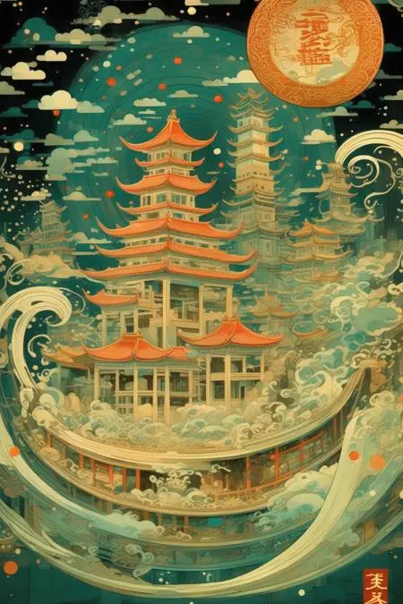Flat,Chinese Style,Traditional Painting Media,Other,SDXL