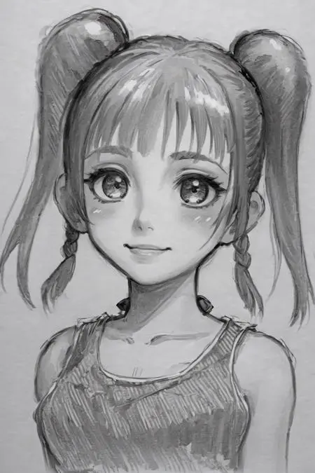 Anime Style,Hand-Drawn,Girl,LoRA,SDXL