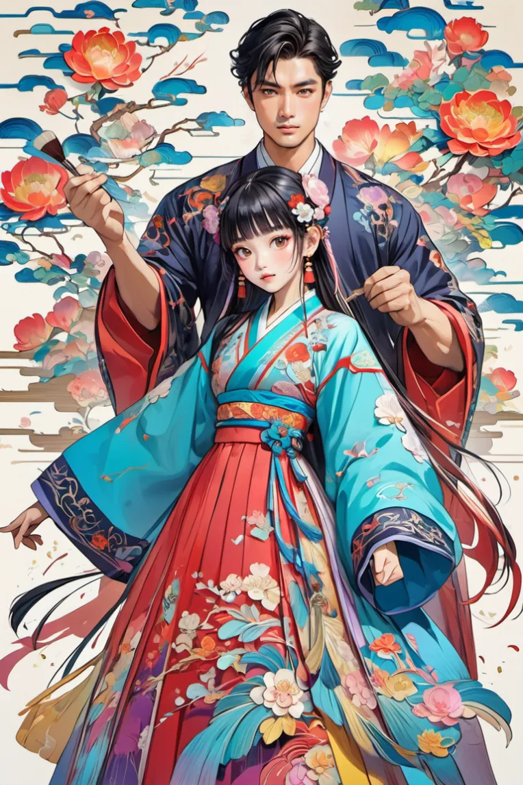 Traditional Painting Media,Girl,Style Boost,LoRA,SDXL