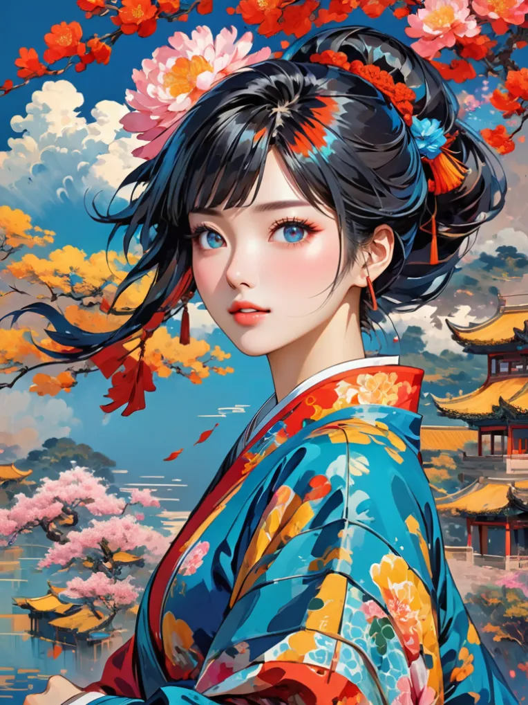 Traditional Painting Media,Girl,Style Boost,LoRA,SDXL