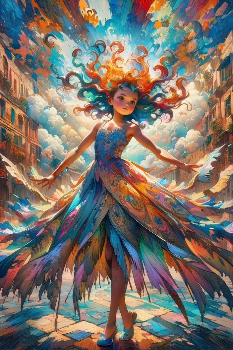 Traditional Painting Media,Girl,Style Boost,LoRA,SDXL