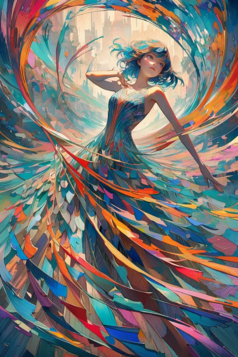 Traditional Painting Media,Girl,Style Boost,LoRA,SDXL