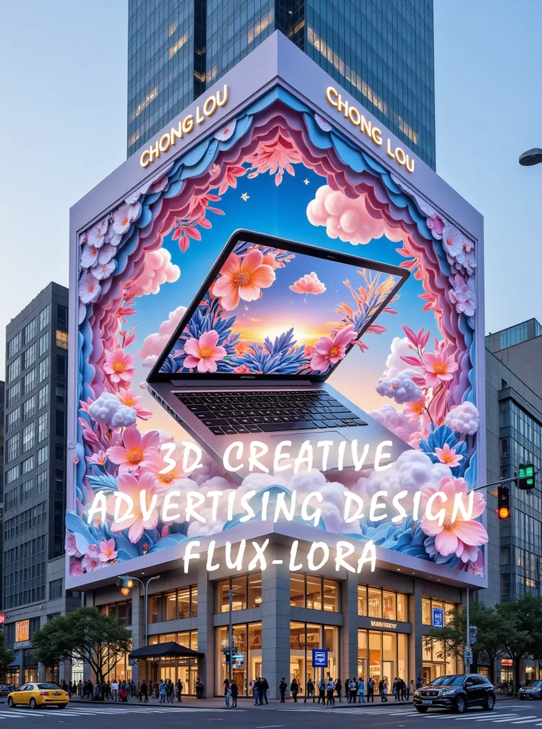 Unique Ad Design F.1 3D Creative Advertising Design-LoRA-IPVision-Shakker