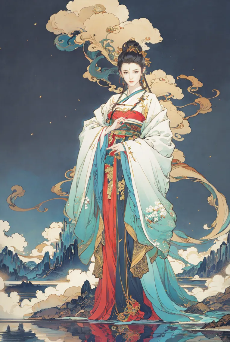 Chinese Style,Traditional Painting Media,Girl,Checkpoint,SD 1.5