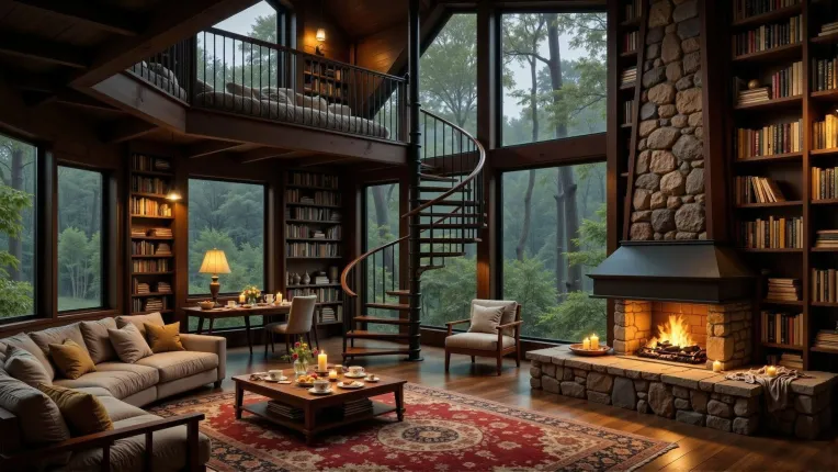Cozy Forest Living Room-LoRA-Casanova95-Shakker