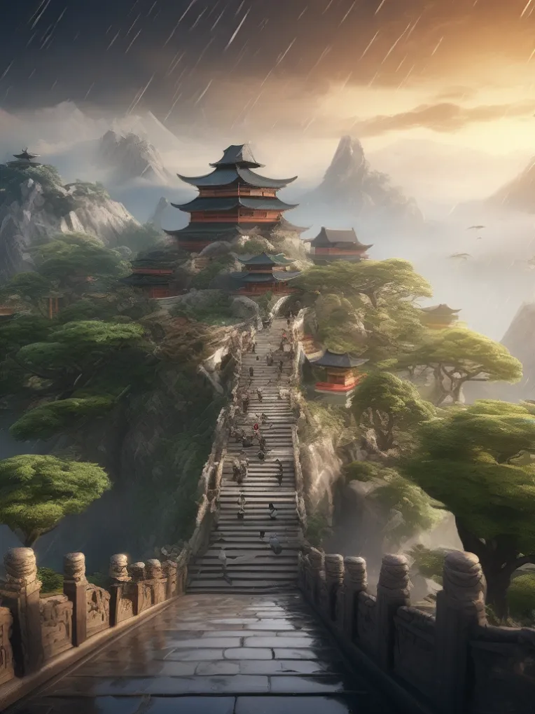 Chinese Style,Traditional Painting Media,Building,LoRA,HunyuanDiT v1.2