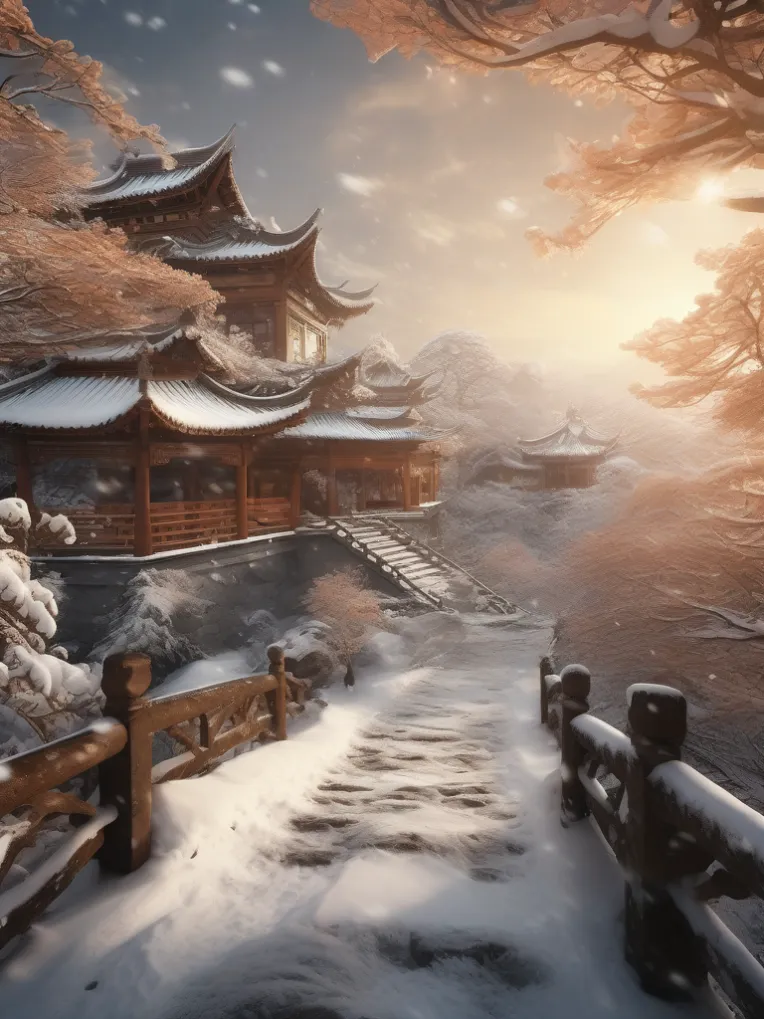 Chinese Style,Traditional Painting Media,Building,LoRA,HunyuanDiT v1.2