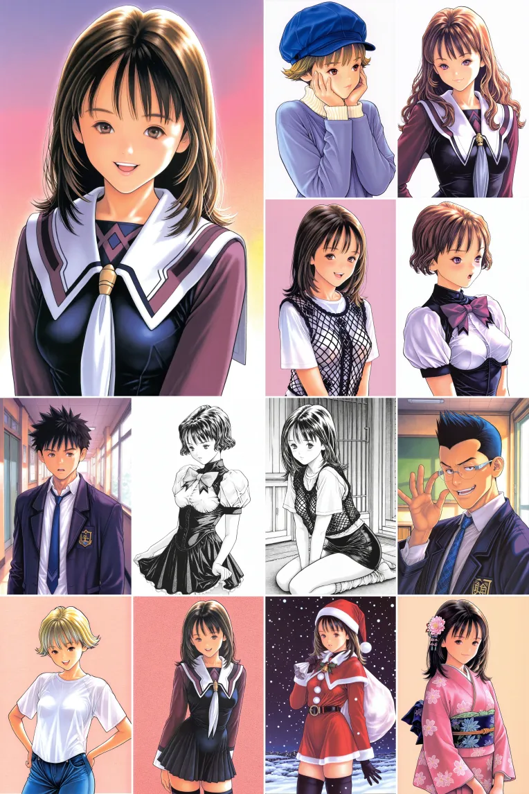 Anime Style,Hand-Drawn,Girl,LoRA,Illustrious