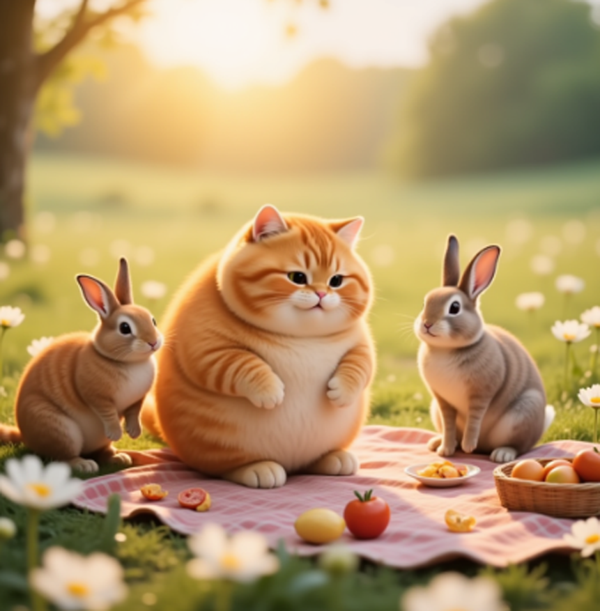 Chubby Orange Cat & Friends (version 1) V1