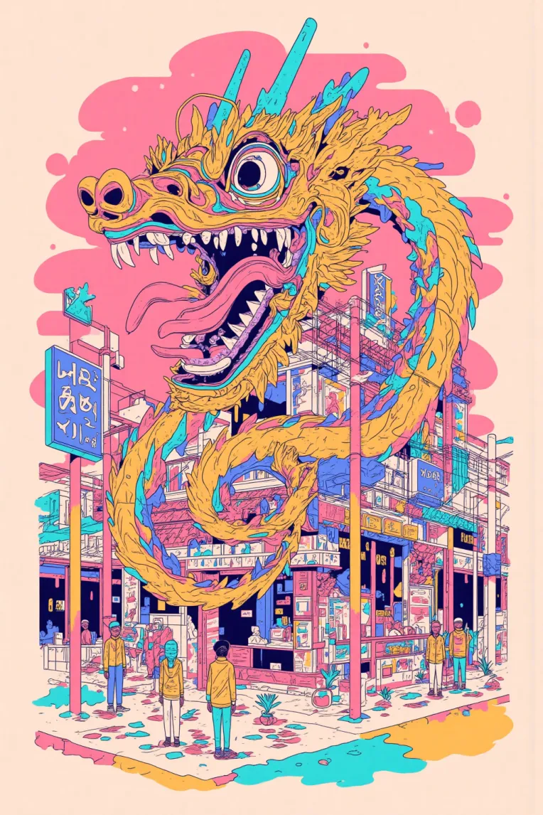 China-Chic absurd style illustration-LoRA-Mike-Shakker