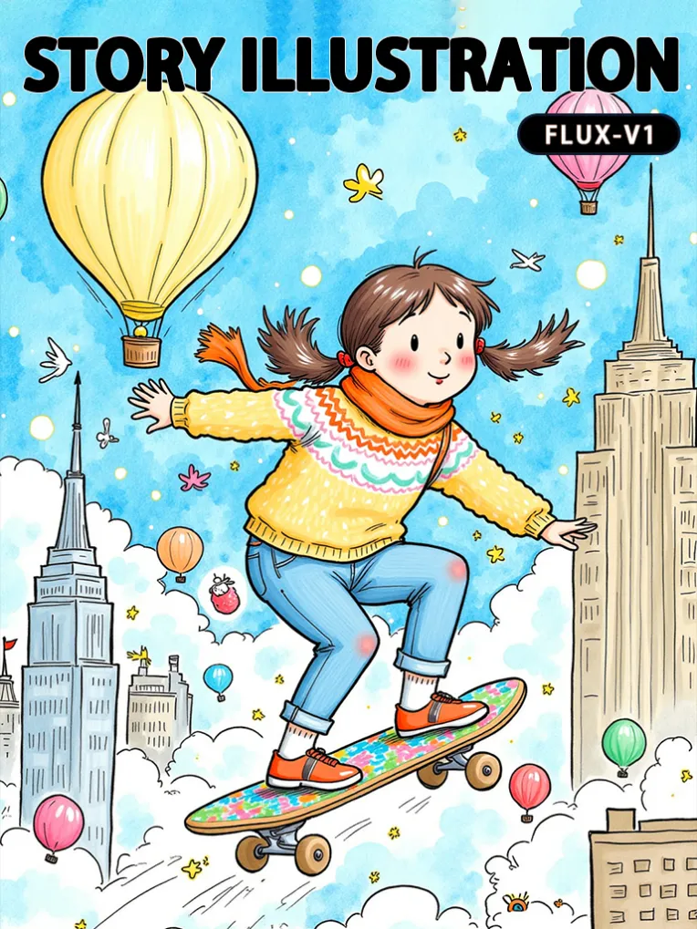 Kids' Illustration,Girl,Style Boost,LoRA,FLUX.1