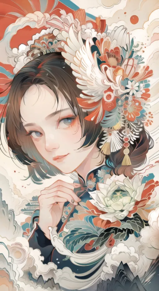 Chinese Style,Traditional Painting Media,Girl,LoRA,SD 1.5