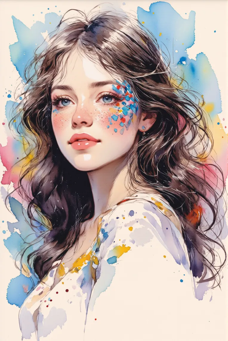 Traditional Painting Media,Girl,Style Boost,Checkpoint,FLUX.1