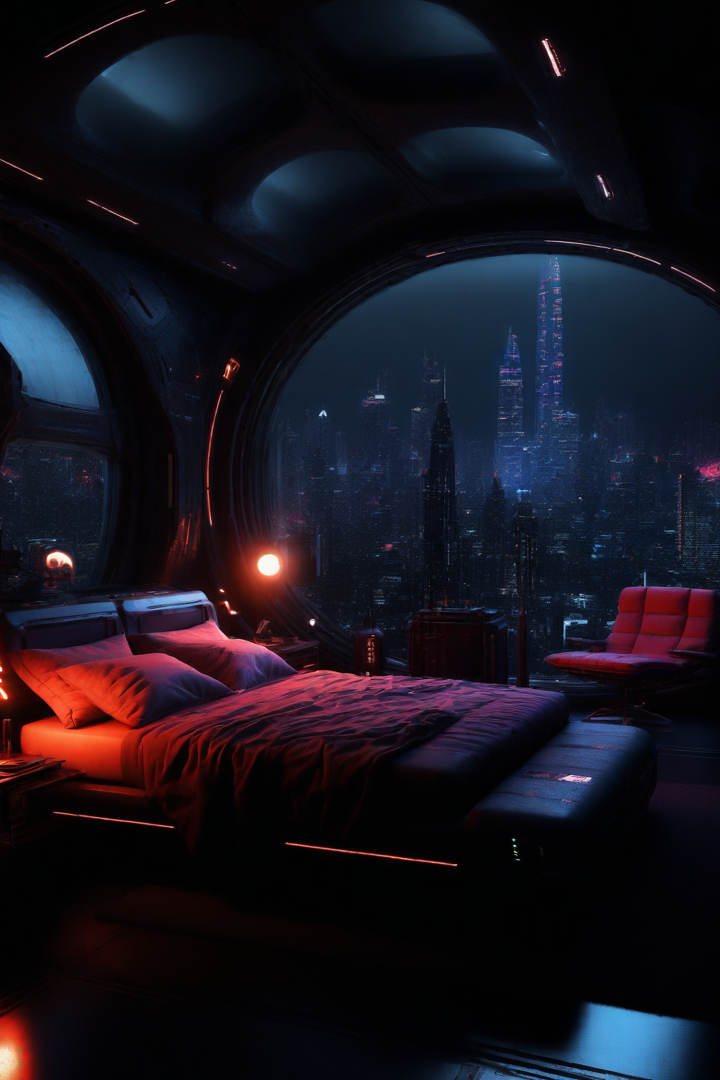 Happy Ai-Cyberpunk Interior Design and Architectural Design High-quality Rendering-Hunyuan Hunyuan-HappyAi