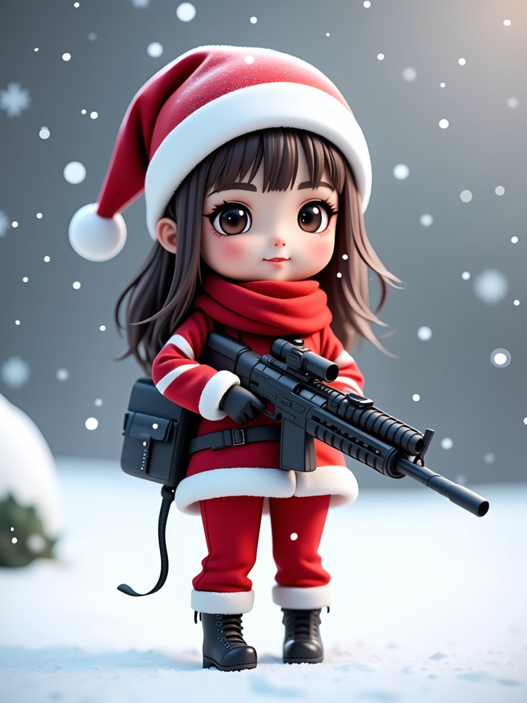 Happy Ai-Christmas Blind Box Chibi Anime Cute Toys and Collectibles 3D Cartoon IP Character-FLUX.1 FLUX.1-Happy Ai