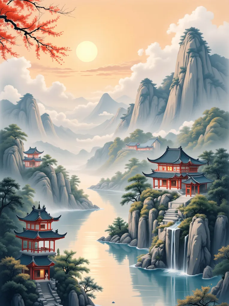 Traditional Painting Media,Style Boost,Landscape,LoRA,FLUX.1