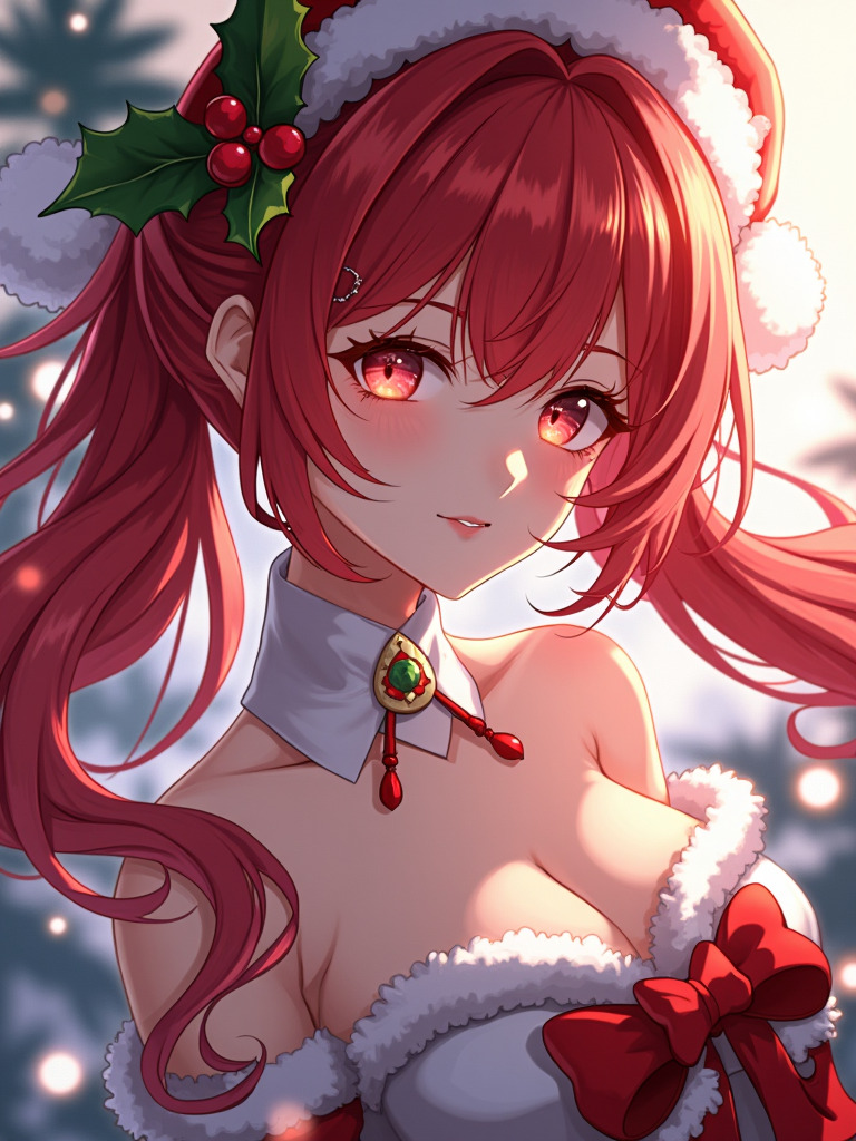 Happy Ai-Anime Illustration Anime Characters Anime Style Christmas Flat Illustration -FLUX.1 FLUX.1-Happy Ai