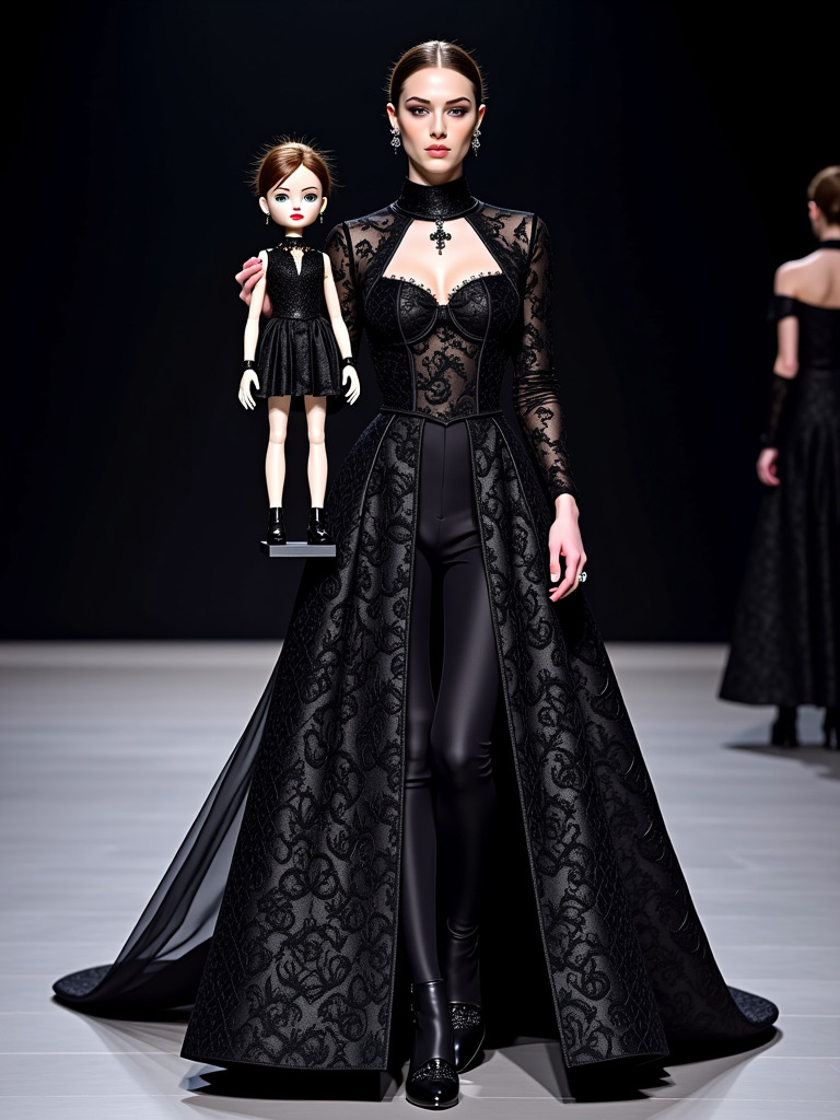 Happy Ai-Gothic Fashion Runway High Fashion Model High-End Photography Photo Filter Portrait-FLUX.1 FLUX.1-Happy Ai