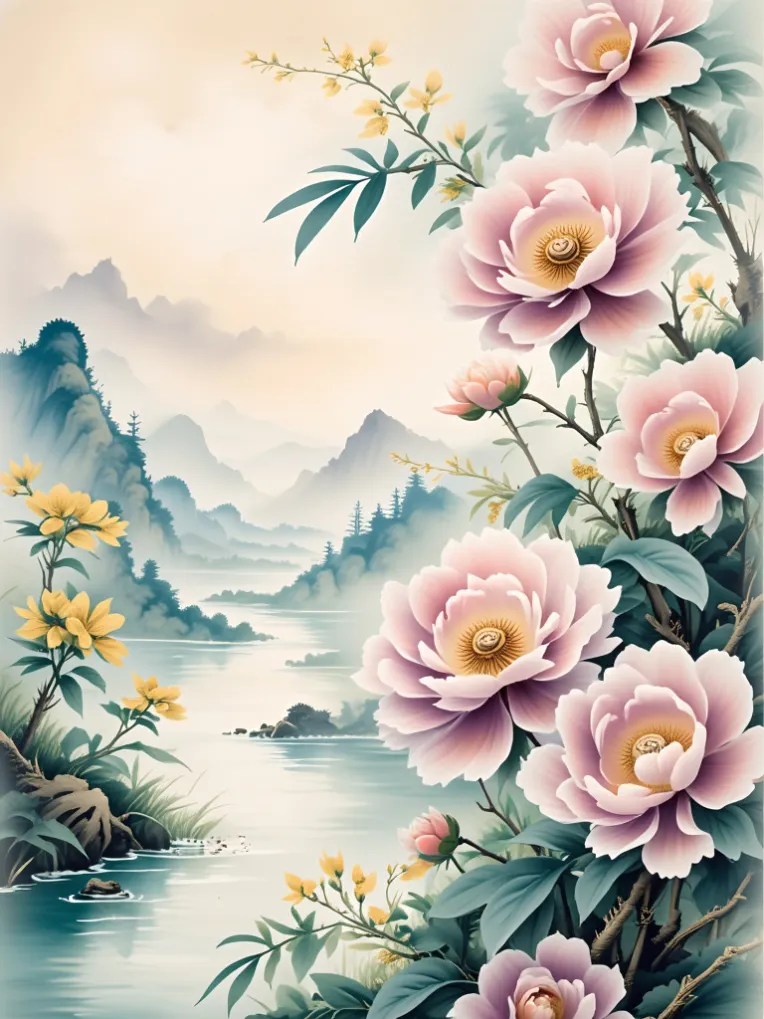 Traditional Painting Media,Style Boost,Plant,LoRA,FLUX.1