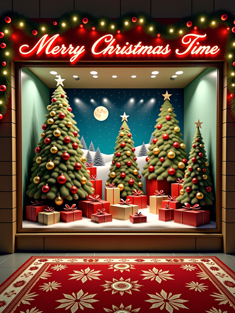 Happy Ai-Retro Christmas Decoration Festival Illustration Poster Digital Art Classic Painting-FLUX.1 FLUX.1-Happy Ai