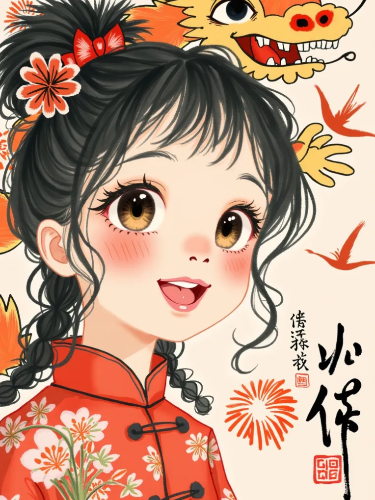 Traditional Painting Media,Girl,Style Boost,LoRA,FLUX.1