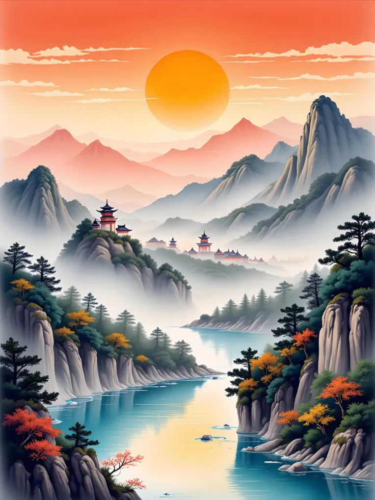 Traditional Painting Media,Style Boost,Landscape,LoRA,FLUX.1
