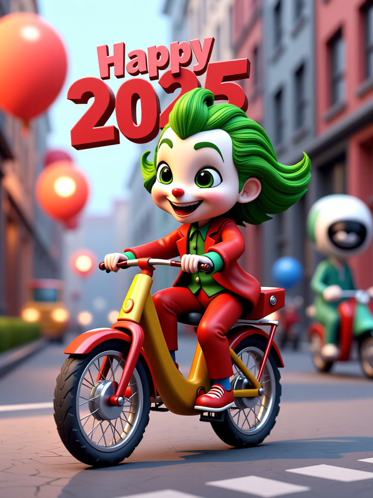 Happy Ai-3D Cartoon Style 2025 New Year IP design Pixar Cartoon Characters Anime Animation-FLUX.1 FLUX.1-Happy Ai