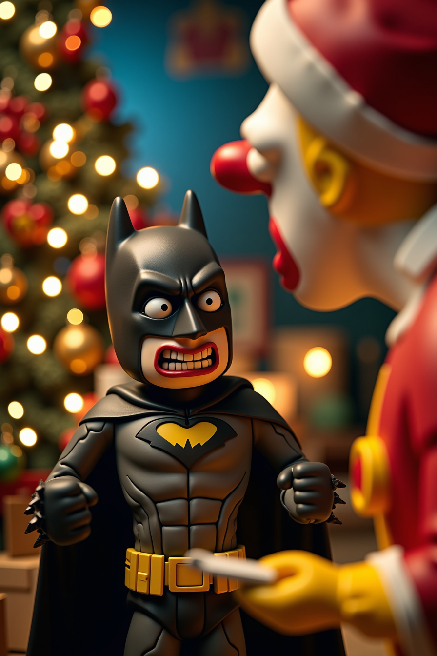 Happy Ai-Christmas Claymation Cute 3D Cartoon 3D Illustration 3D Art Blind Box Toys IP-FLUX.1 FLUX.1-Happy Ai