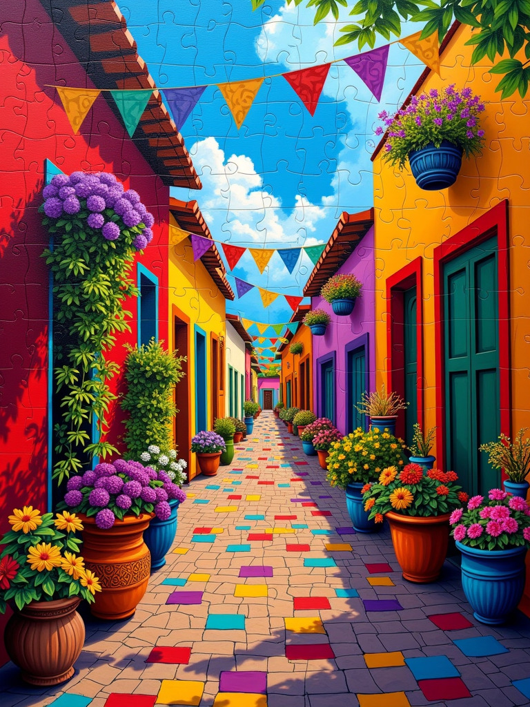 Happy Ai-Mexican landscape Oil Painting illustration Poster Classic Painting Digital Art-FLUX.1 FLUX.1-Happy Ai