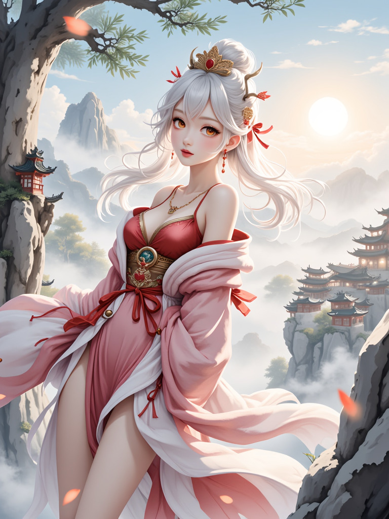 Happy Ai-Hanfu Ink Painting-Chinese Painting Ancient characters Classic Painting Digital Art-FLUX.1 FLUX.1-Happy Ai