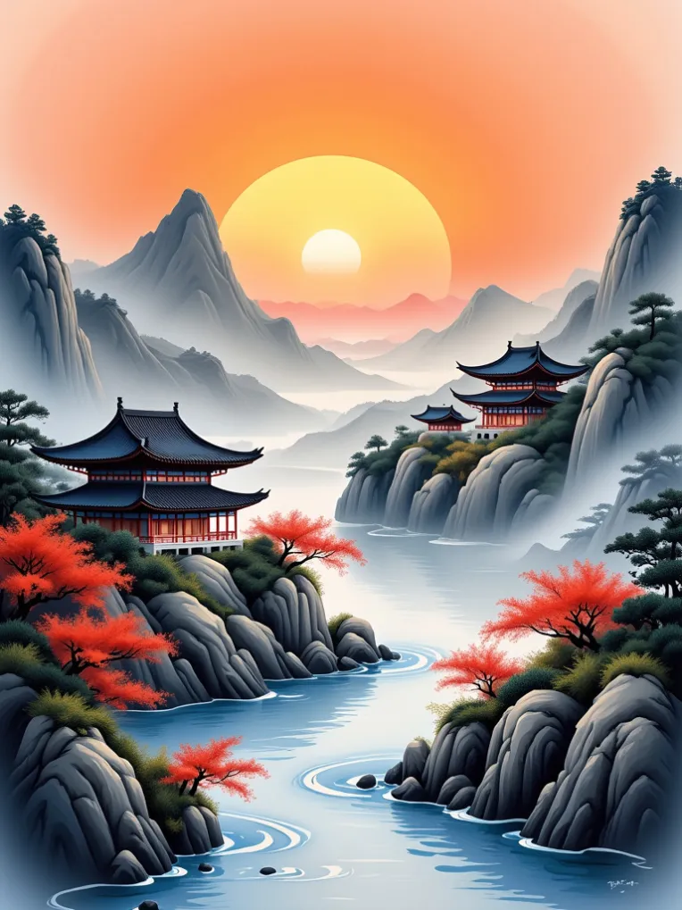 Traditional Painting Media,Style Boost,Landscape,LoRA,FLUX.1