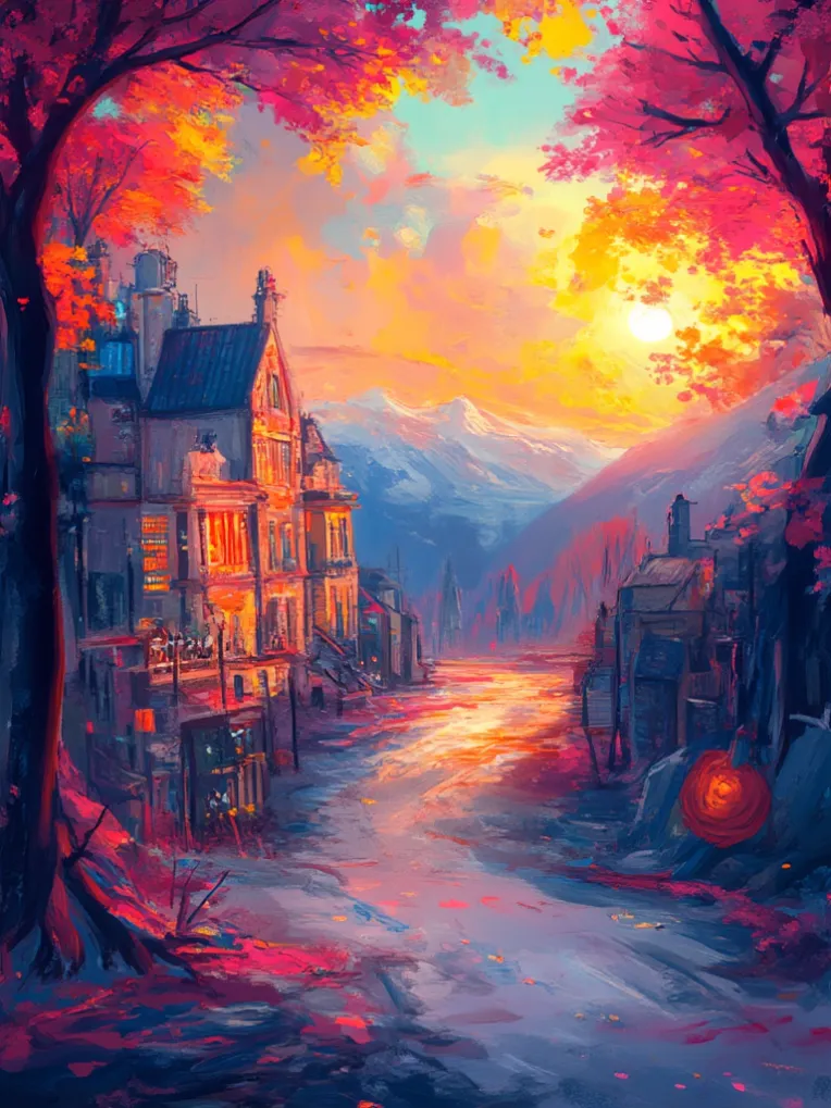 Classic Painting,Traditional Painting Media,Building,LoRA,FLUX.1