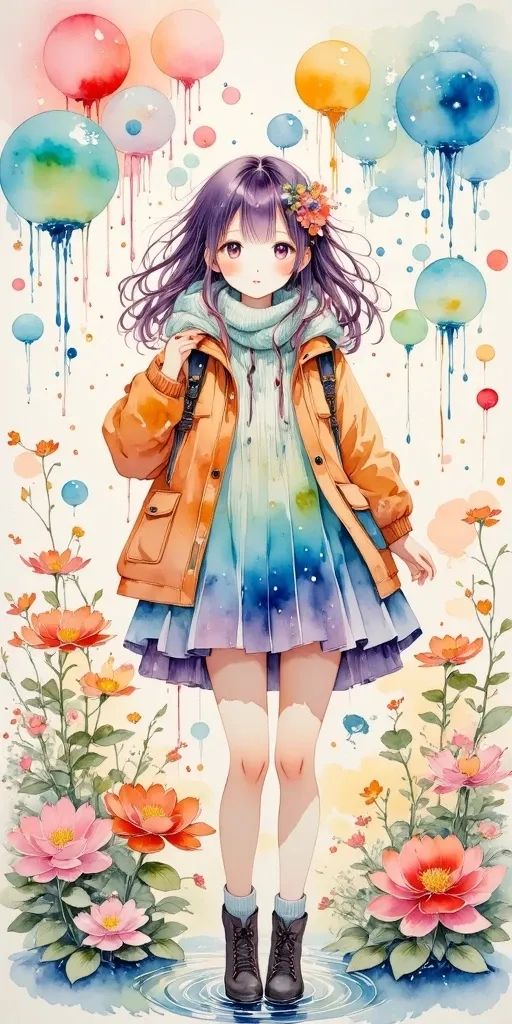 Traditional Painting Media,Girl,Style Boost,LoRA,FLUX.1