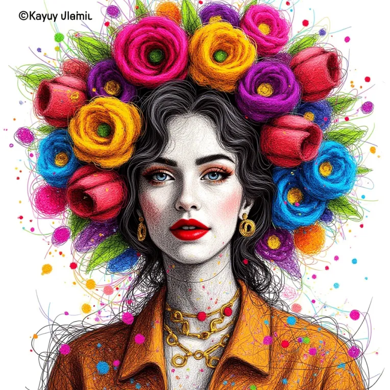 Hand-Drawn,Traditional Painting Media,Girl,LoRA,FLUX.1