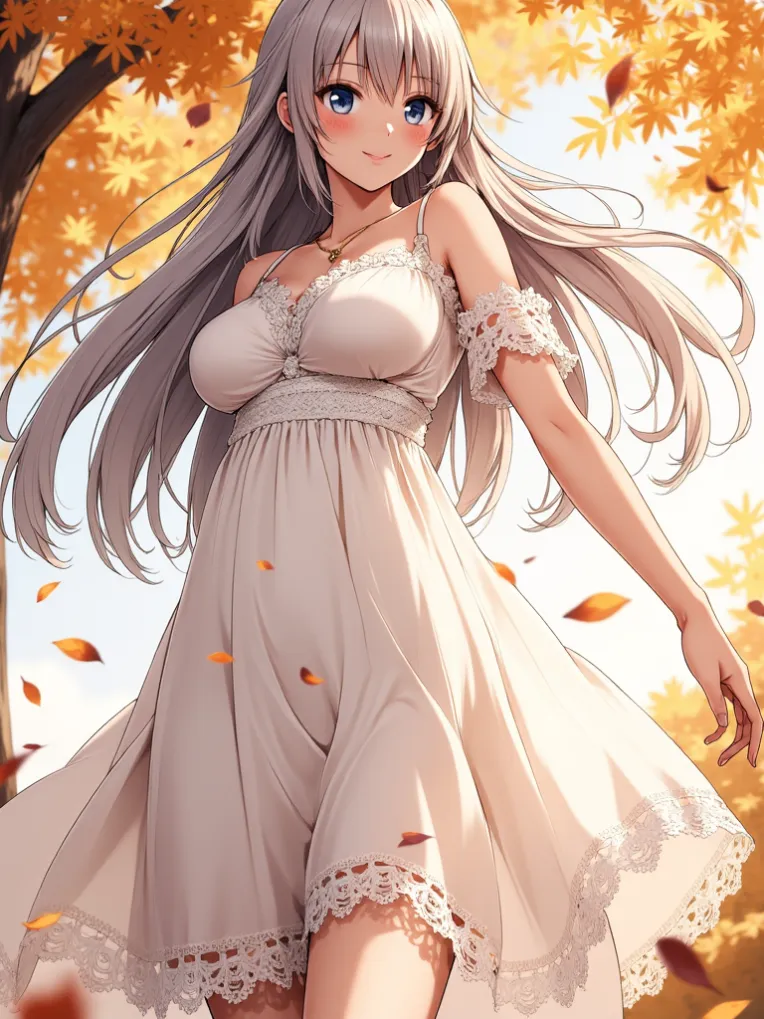 👑 An anime-style illustration of a young woman in an elegant white ...