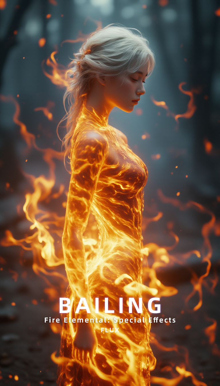 bailing(XL,FLUX) - Fire Element - Special Effects FLUX-v1.0